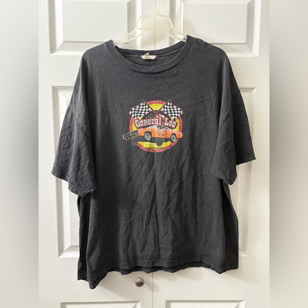 Black Short Sleeve Tee with general lee design on front chest area